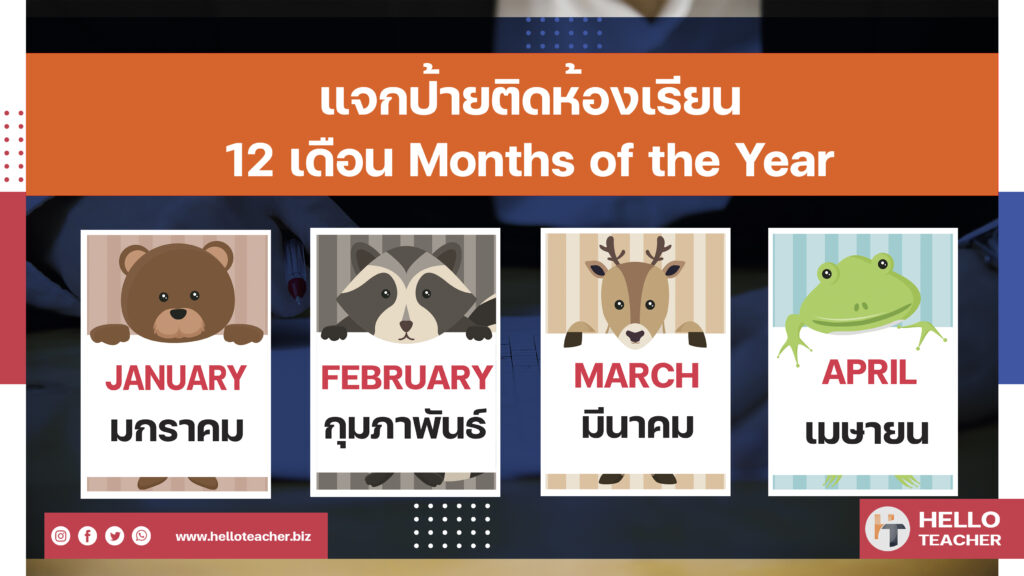 ป้ายติดห้องเรียน 12 เดือน